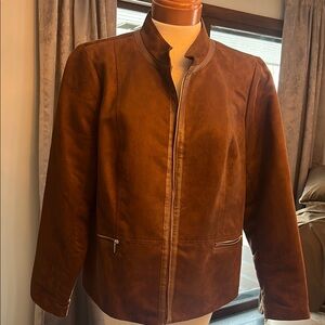 Brown suede ladies jacket 2X